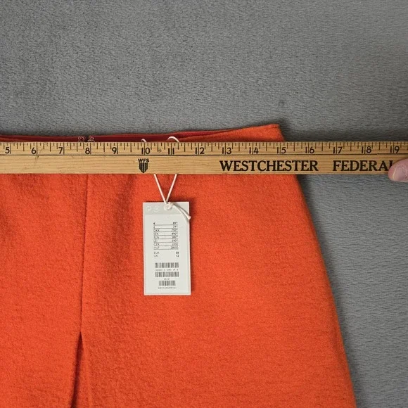 COS Skirt Womens US 8 Mandarin Orange A-Line 1-Pleat 100% Wool‎ Felt Soft NWT - Picture 7 of 9